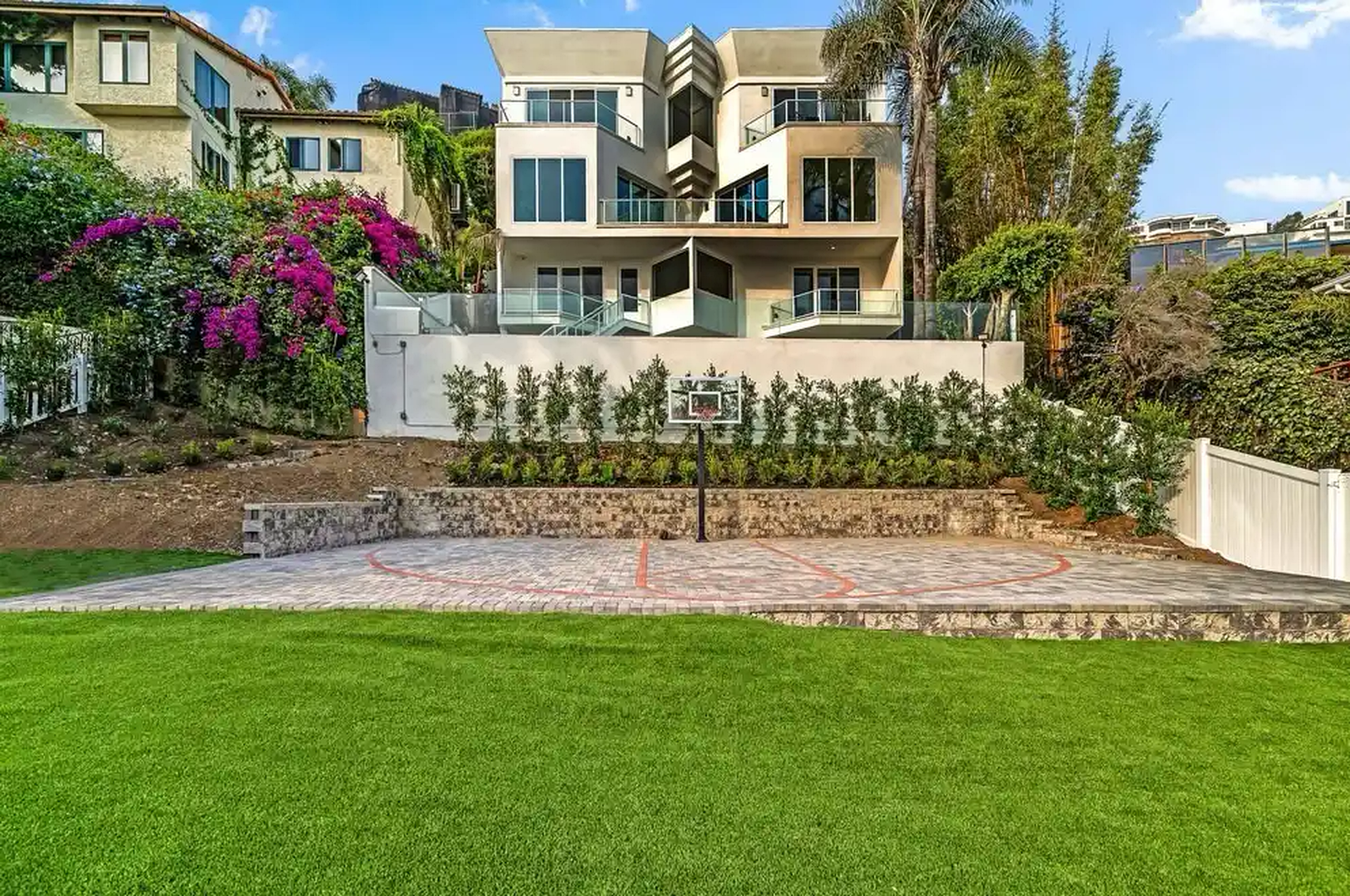 Castellamare rear elevation and lawn