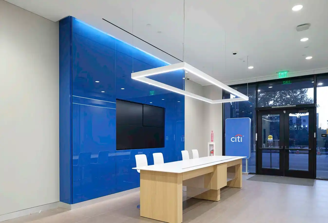 Citibank customer area with digital display