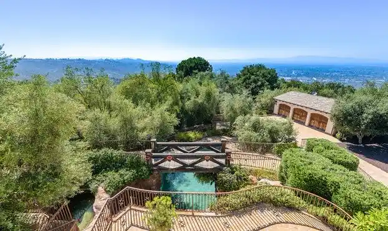 Torreyson hillside garden overlooking the pool